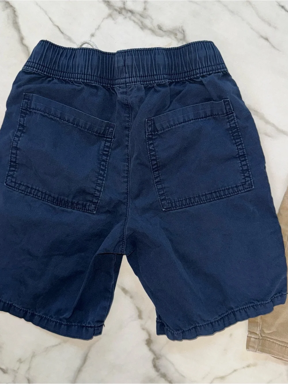 Kids Drawstring Cargo Shorts - Navy & Khaki